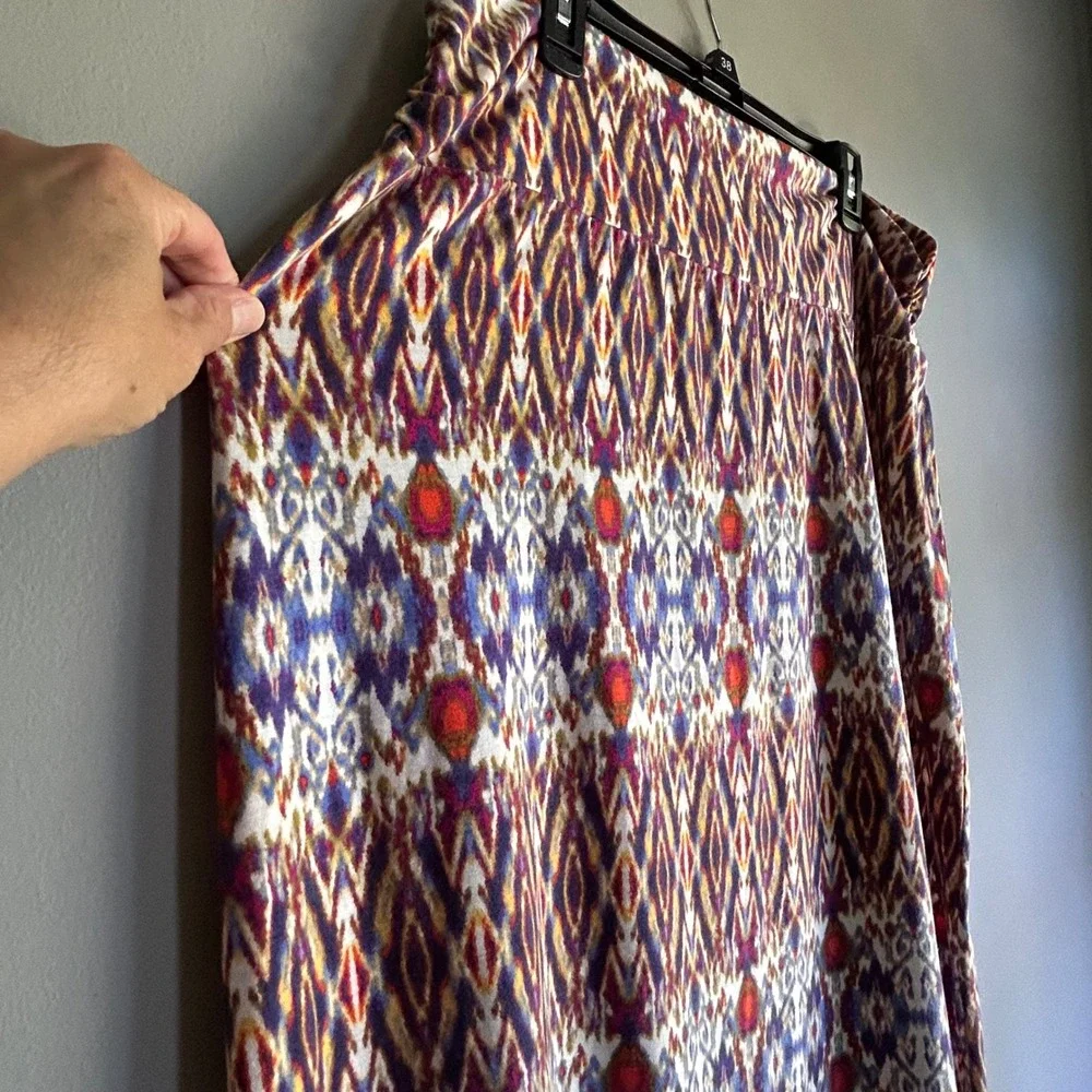 Faded Glory Womens XL Violet Combo Ikat‎ Geometric Print Maxi Skirt FGL26782PR7